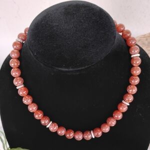 Elegant Beaded Necklace in Rich Brown